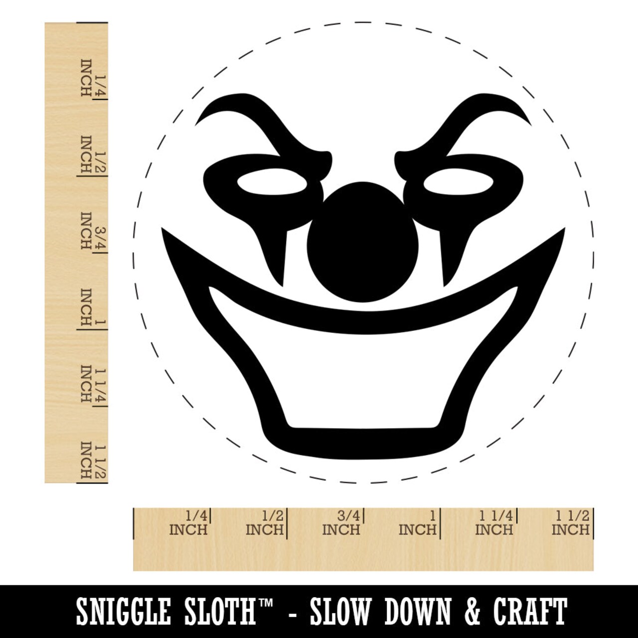 Evil Clown Face Self-Inking Rubber Stamp for Stamping Crafting Planners